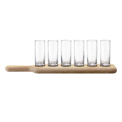 Набор стопок на деревянной подставке paddle, 40 см, 6 шт.