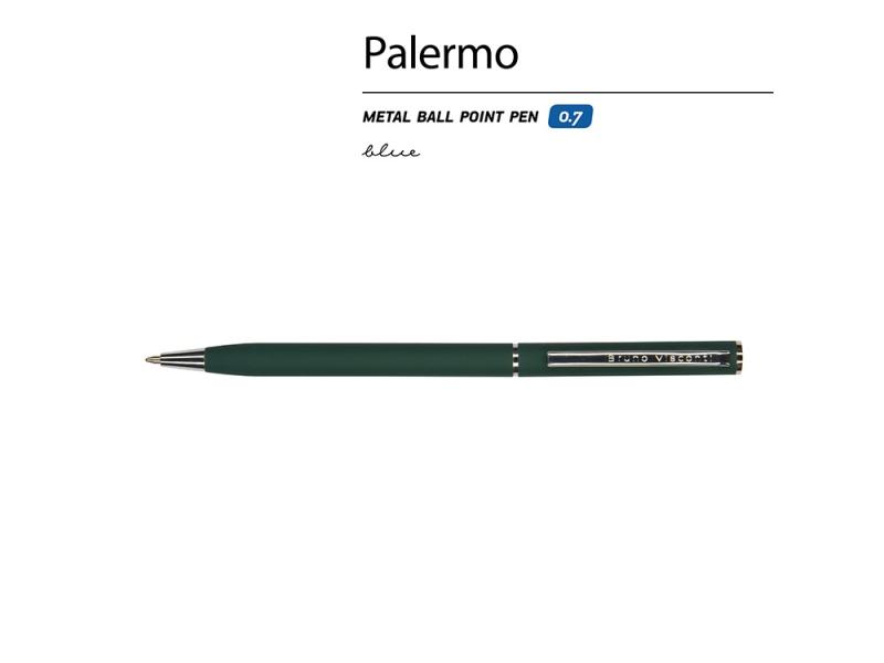 Ручка металлическая шариковая Palermo, софт-тач