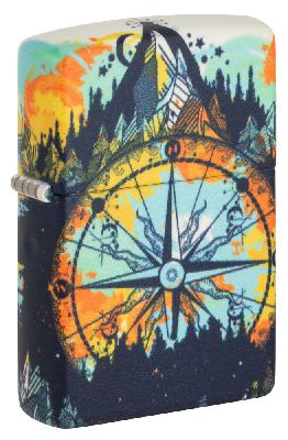 Зажигалка ZIPPO Compass с покрытием Glow In The Dark Green, латунь, 38x13x57 мм