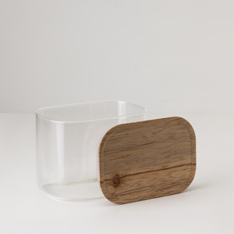 Банка для хранения прямоная glass acacia, 600 мл
