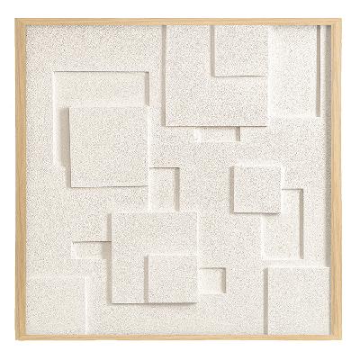 Панно декоративное с эффектом 3d minimalism, с бежевой рамой, 60х60 см