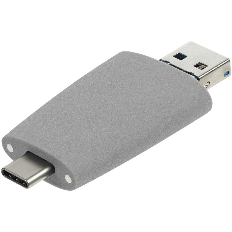 Флешка Pebble Universal, USB 3.0, серая