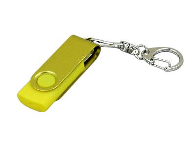 USB 2.0- флешка промо на 4 Гб с поворотным механизмом и однотонным металлическим клипом