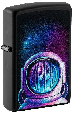 Зажигалка ZIPPO Astronaut с покрытием Black Matte, латунь, овая, 38x13x57 мм