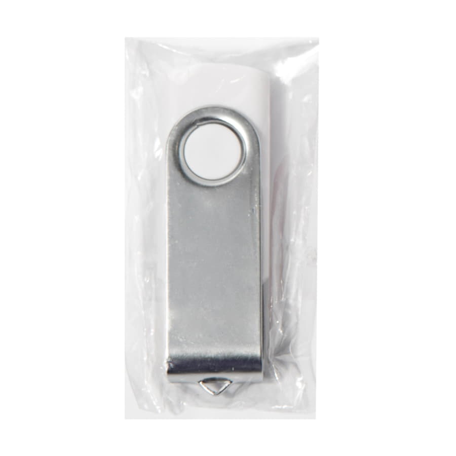 USB flash-карта DOT (16Гб), белый, 5,8х2х1,1см,пластик металл