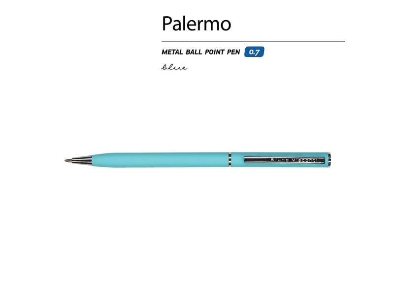 Ручка металлическая шариковая Palermo, софт-тач