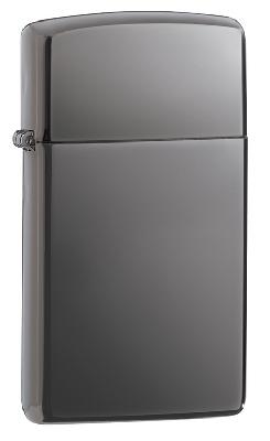 Зажигалка ZIPPO Slim® с покрытием Black Ice ®, латунь, глянцевая, 29x10x60 мм