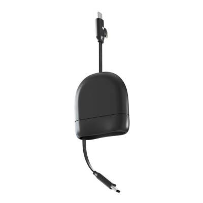 Кабель Xoopar ICE-R с ретрактором 2 в 1, разъёмы USB-C и Lightning, 60 Вт