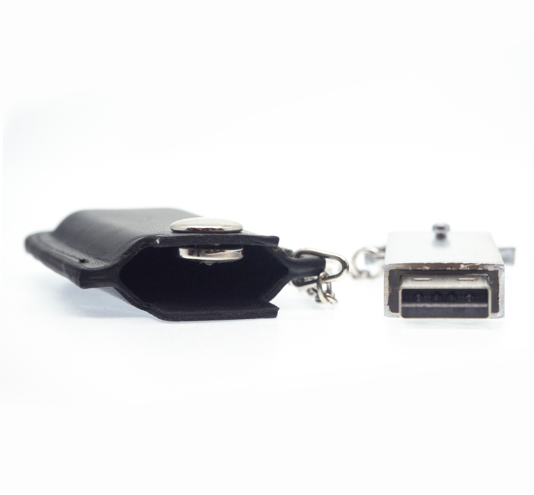 Флеш накопитель USB 2.0 Palermo в кожаном чехле 32GB, металл