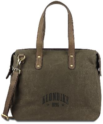 Сумка KLONDIKE DAWSON «Payton», хлопокнатуральная кожа в оливковом е, 35,5 x 31 x 11 см