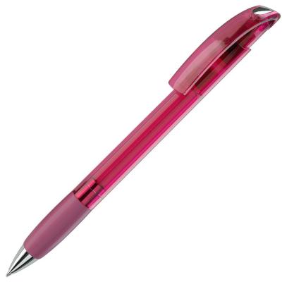 NOVE LX, ручка шариковая с грипом, прозрачный красный/хром, пластик