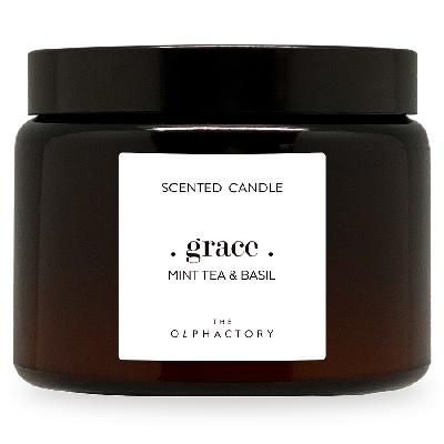 Свеча ароматическая the olphactory, grace,  tea&basil, 60 ч