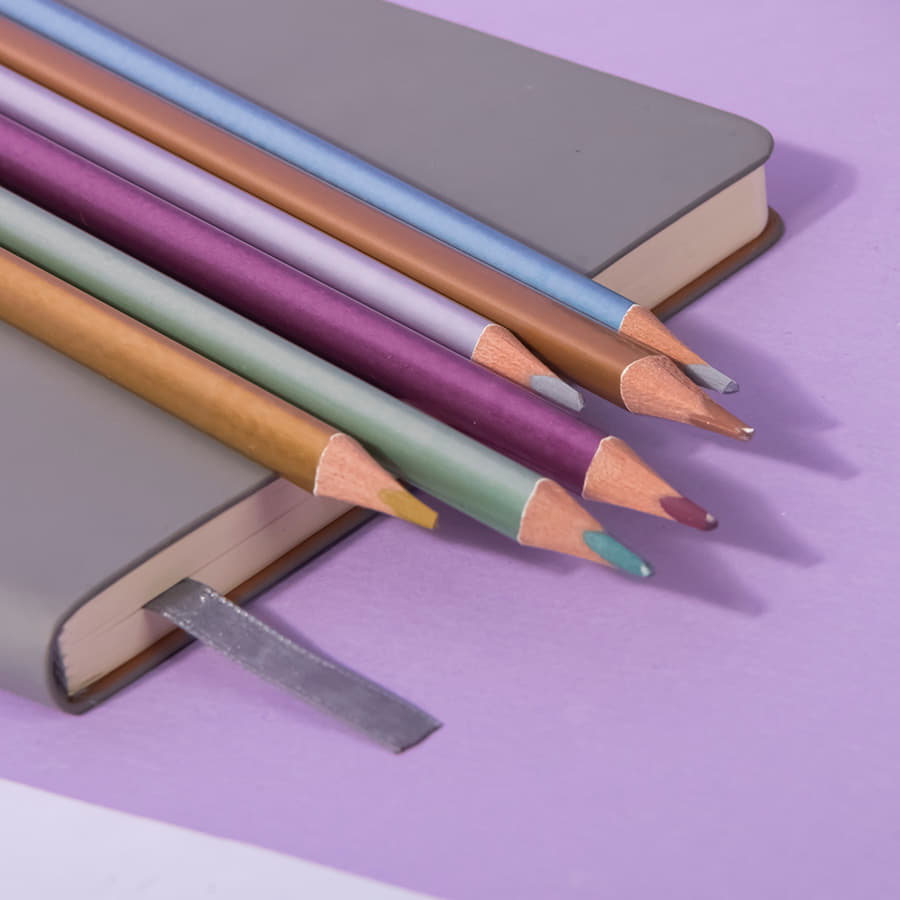 Цветные карандаши METALLIC, 6 цветов, дерево, картон