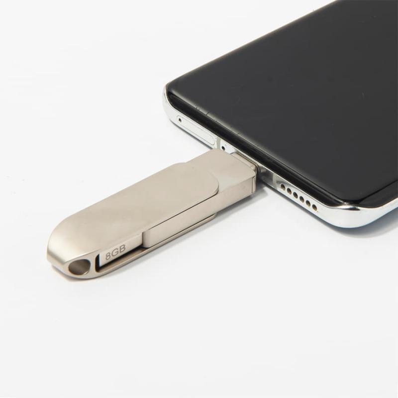 USB flash-карта CIRCLE OTG Type-C (8Гб), серебристая, 6,5х1,5х0,82 см, металл