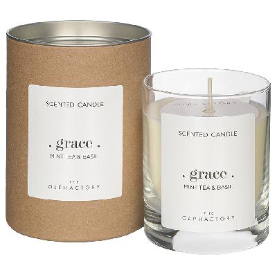 Свеча ароматическая the olphactory, grace,  tea&basil (н), 40 ч