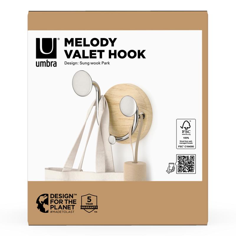 Вешалка настенная melody, 2 крючка