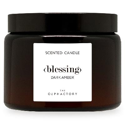 Свеча ароматическая the olphactory, blessing, dark amber, 60 ч