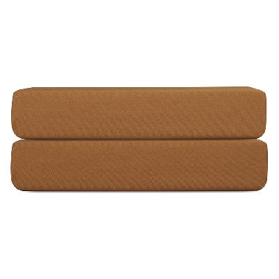 Простыня на резинке из сатина из коллекции meditation, caramel, 160х200х30 см