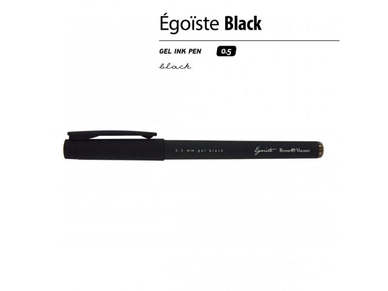 Ручка пластиковая гелевая Egoiste Black с лого бренда
