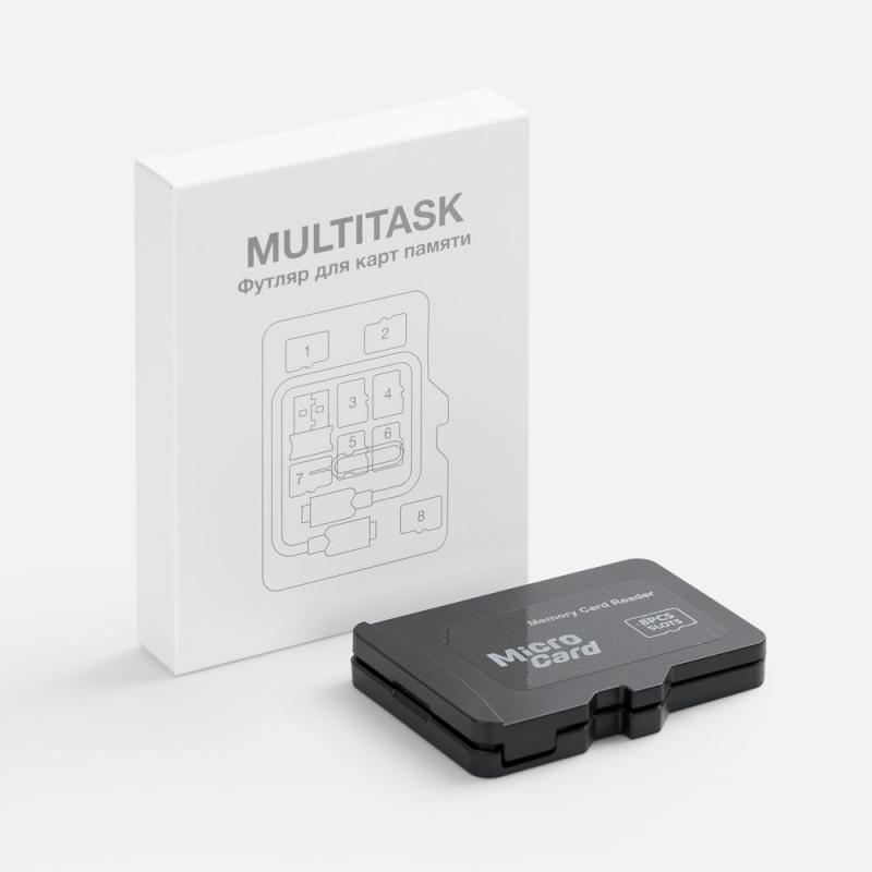 Органайзер для карт памяти и SIM с кардридером Multitask