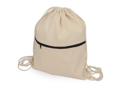 Рюкзак-мешок Lark из хлопка 180 г/м2 с цветной молнией