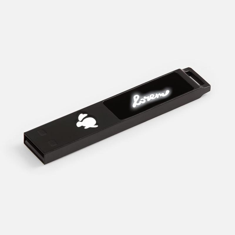 Флешка markBright Black с белой подсветкой