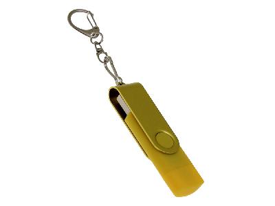 USB 2.0- флешка на 8 Гб с поворотным механизмом и дополнительным разъемом Type-C