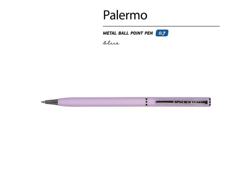 Ручка металлическая шариковая Palermo, софт-тач