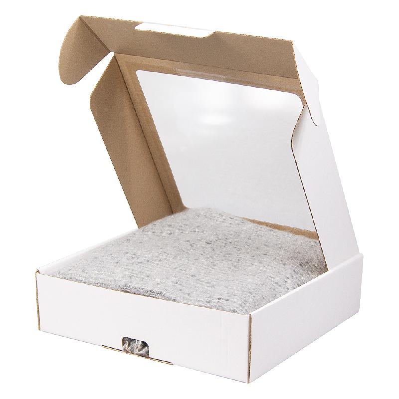 Коробка крафтовая  с окошком, размер 30*30*8 см, самосборная