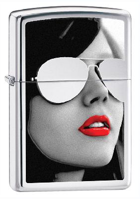 Зажигалка ZIPPO Gold Design с покрытием High Polish Chrome, латунь, 38x13x57 мм