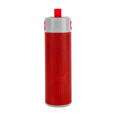Bluetooth колонка с зарядным устройством(2000mAh) и моноподом "Turbo Tube",красный с серым,18х5,5х5,3