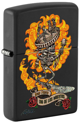 Зажигалка ZIPPO Rick Rietveld с покрытием Black Matte, латунь, овая, 38x13x57 мм