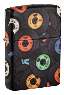 Зажигалка ZIPPO Records Design с покрытием 540 Matte, латунь, 38x13x57 мм