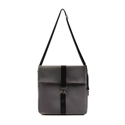 Шоппер Superbag Companion, с тремя отделениями, боковым креплением (карабин) и карманом (серый с черным)